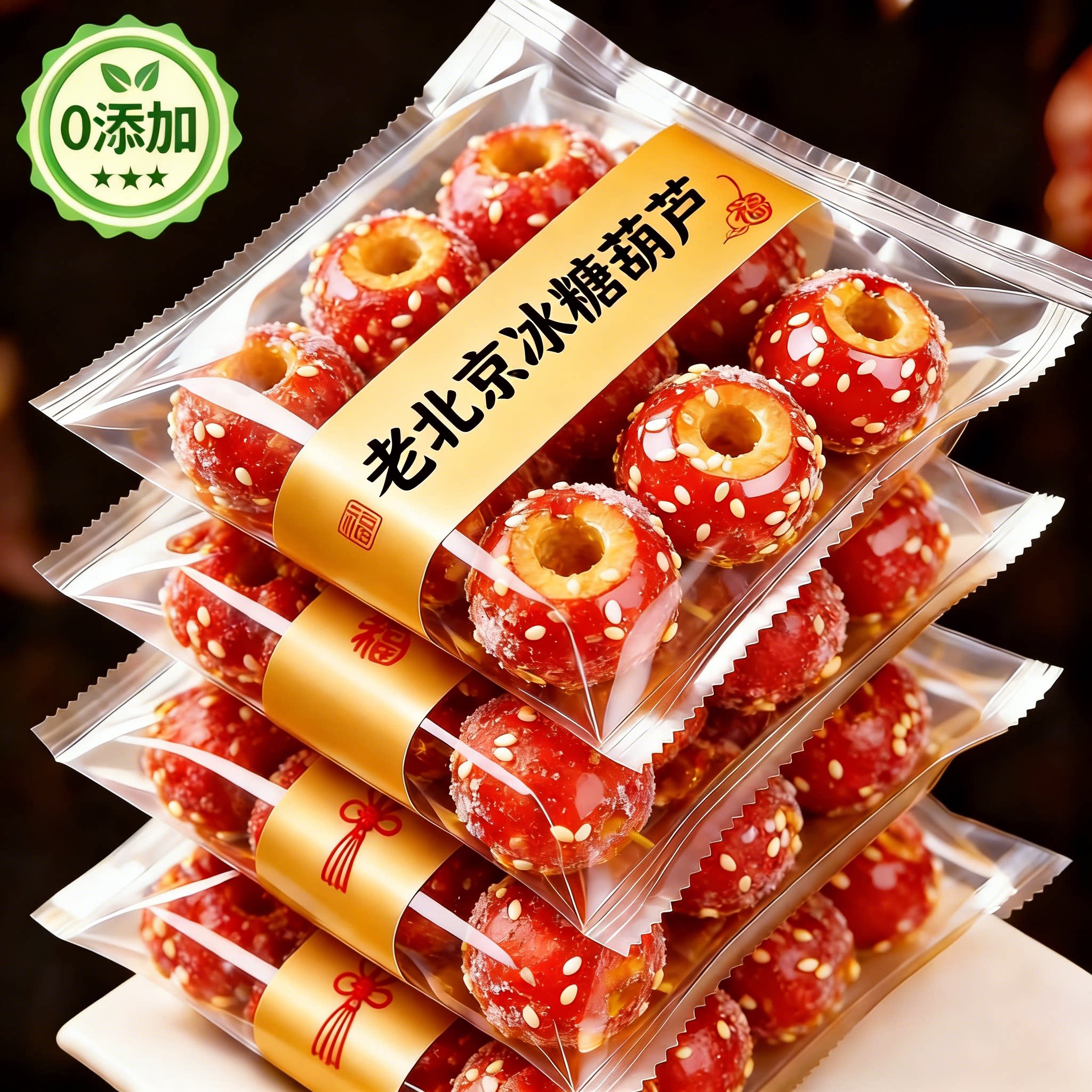 央妈推荐老北京冰糖葫芦冻干山楂空心整颗无核解馋小零食休闲小吃