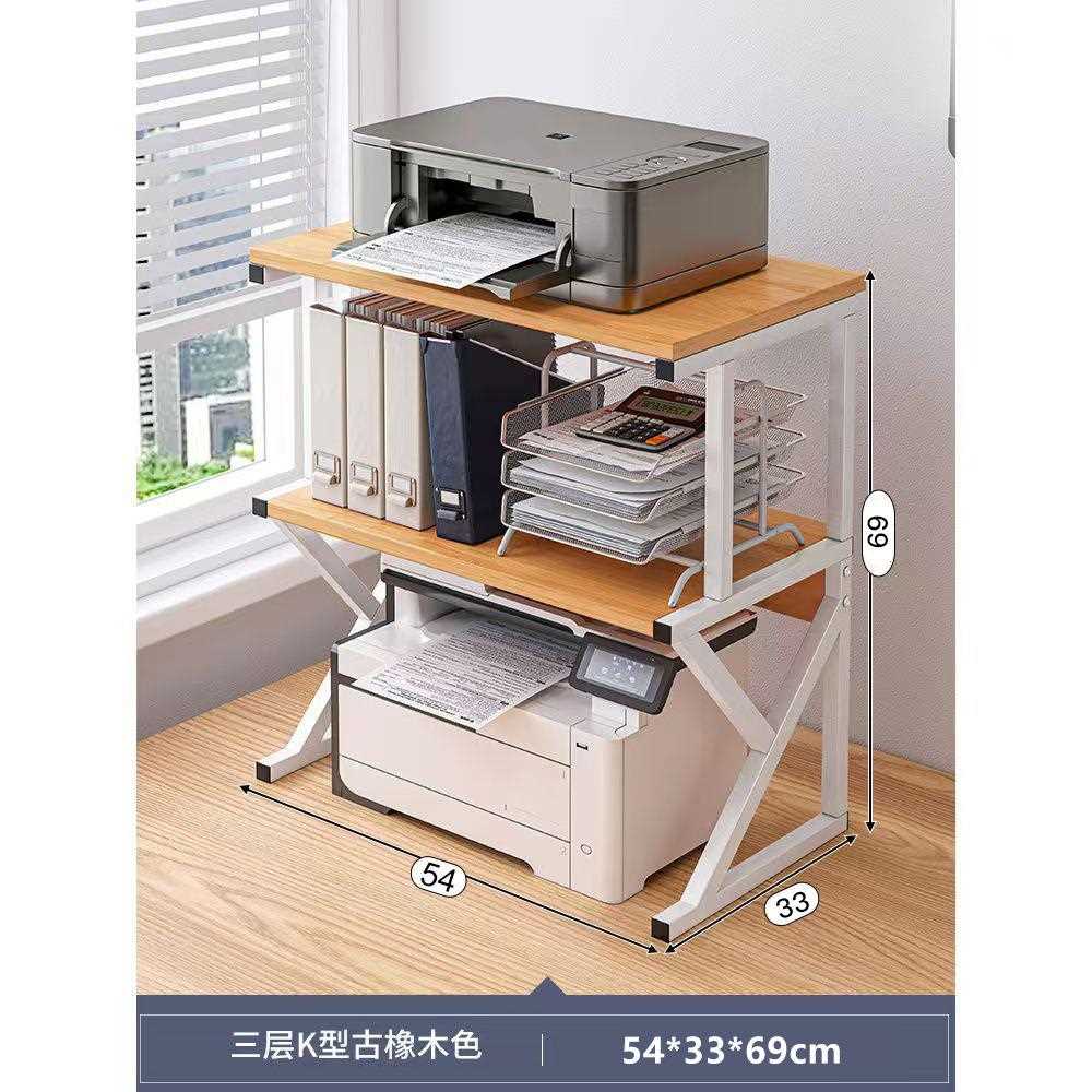 打印架子桌微波打炉置物架三层多功能面支架免孔厨机房烤箱收纳架