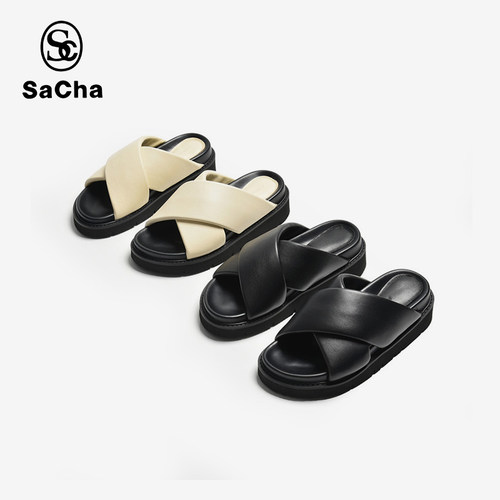 SACHA品牌新款交叉拖鞋BTZ066