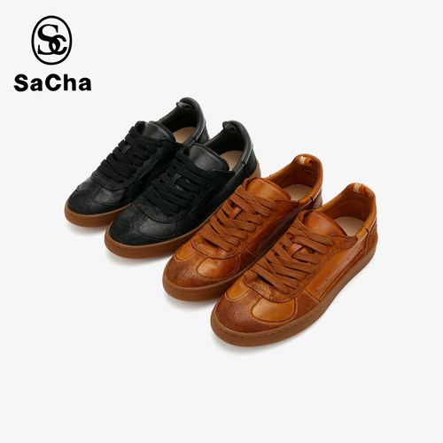 SACHA男女款水洗马皮德训鞋复古百搭透气休闲鞋BT-YY37052