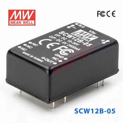 台湾明纬DC-DC模块电源 SCW12B-05 12W 18~36V转5V2.4A单路输出