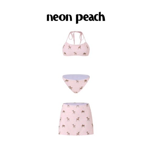 NEONPEACH霓桃波点斑比度假系列比基尼套装波点小鹿图案