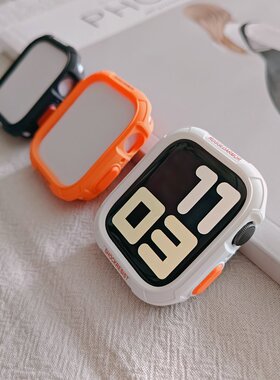 适用苹果手表ultra3保护壳iwatch8910硅胶半包applewatch11防摔软