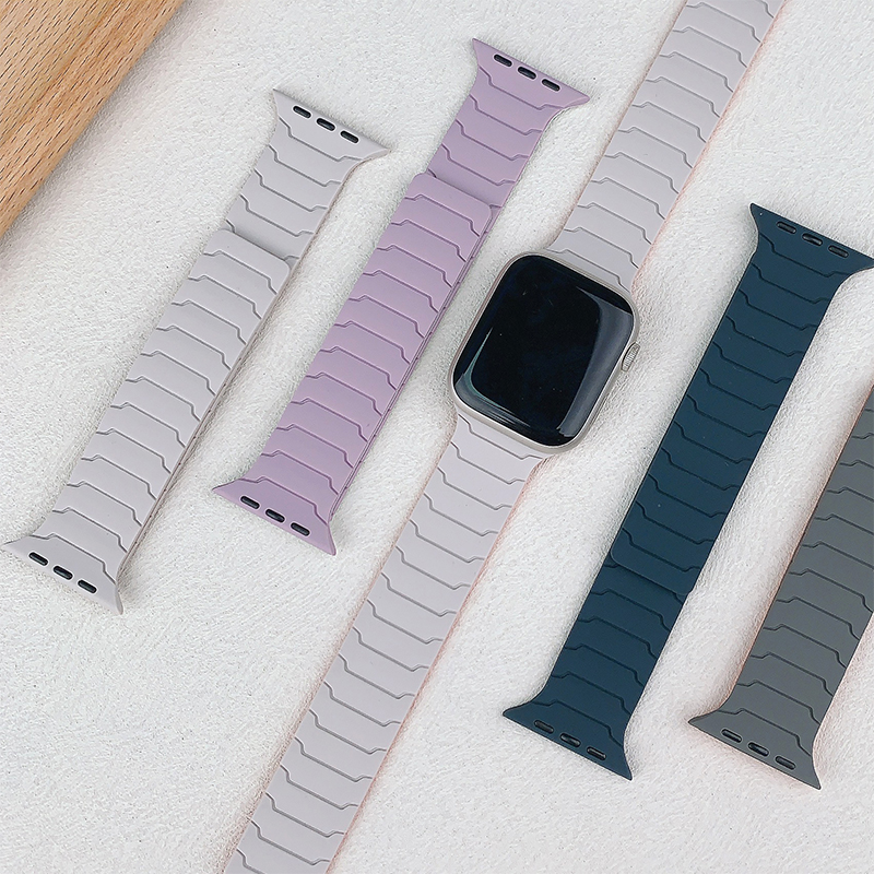 适用iwatchs10运动硅胶回环磁吸表带苹果applewatch987高级感表带