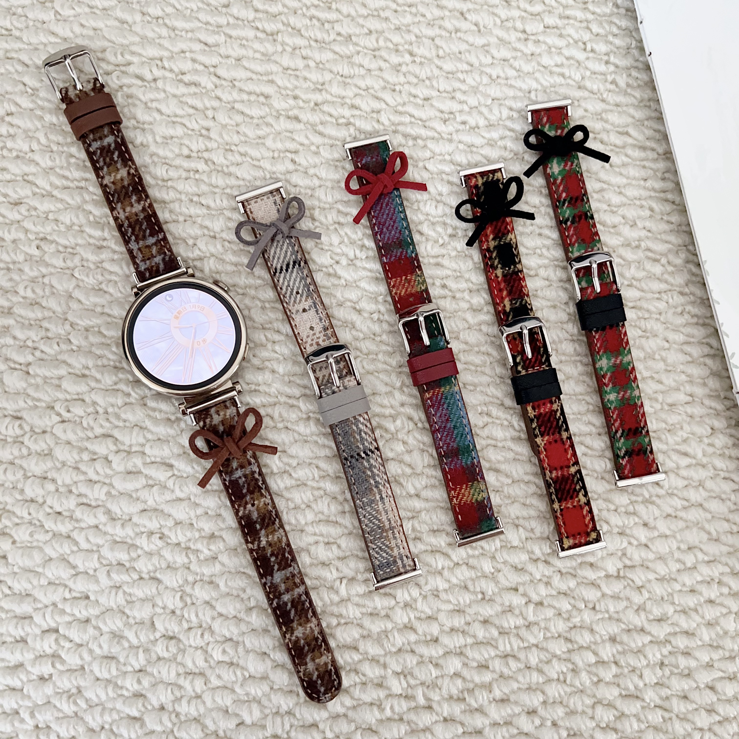 适用于华为GT6Pro表带GT345秋冬款高级感watch345Pro毛呢皮质腕带