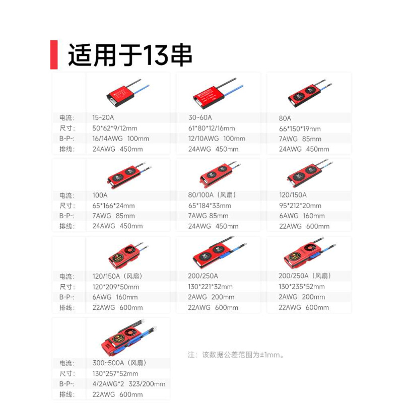 达锂三元13串48V锂电池保护板18650聚合物电动车电瓶车自行车同口-封面