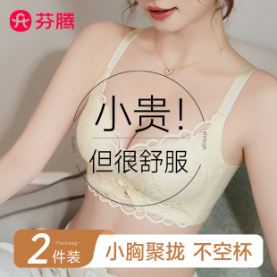 芬腾内衣女聚拢小胸显大性感蕾丝夏季 无痕防下垂收副乳文胸罩 薄款