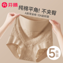 轻奢贵妇平角短裤 无痕大码 女士纯棉抗菌2025新款 芬腾高腰收腹内裤