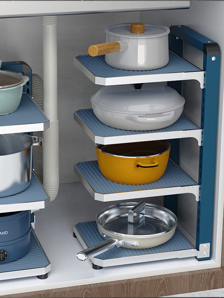 悍高官方旗舰店官舰厨房锅架置物架多功能家用多层锅具收纳架下水