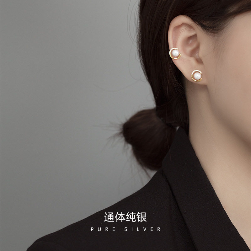 硅胶耳夹无耳洞女高级感耳环珍珠