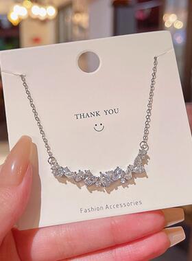 轻奢小众不规则精致锆石钛钢项链