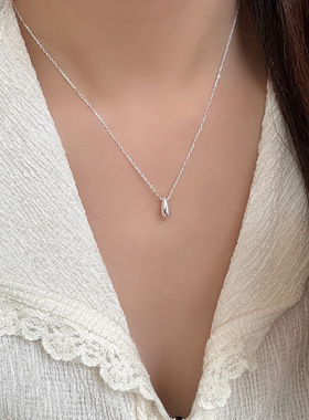 s925纯银水滴吊坠项链女轻奢高级