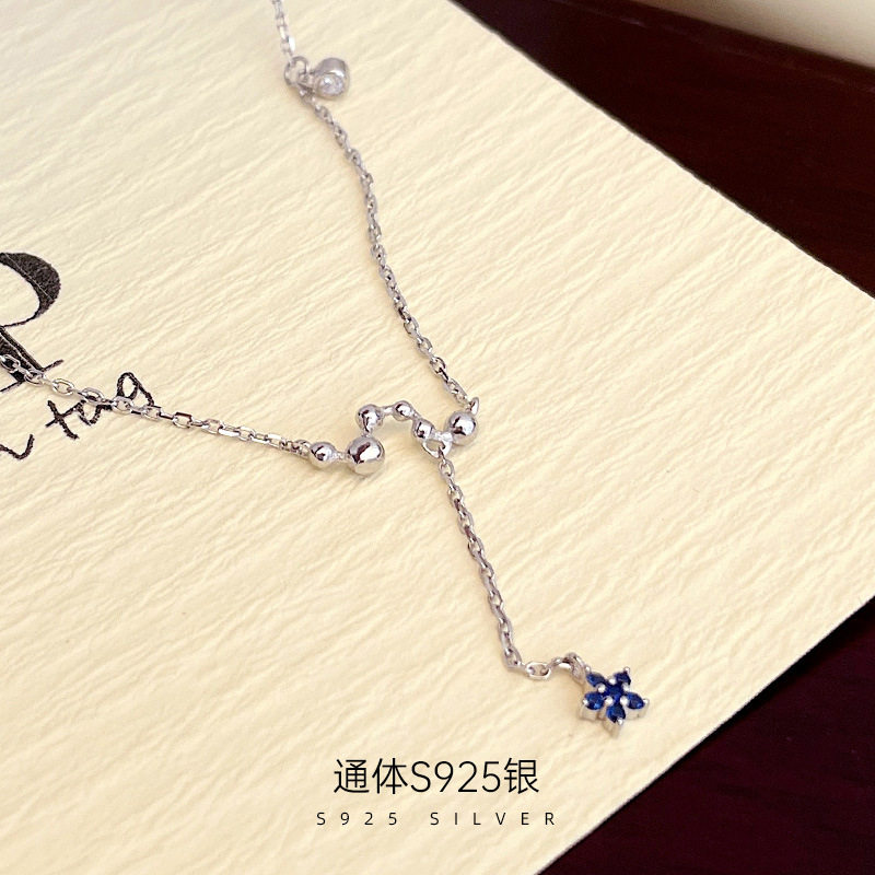 高级感S925银夏季星星流苏项链女