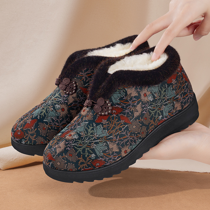 冬季老北京老人棉鞋女加绒加厚