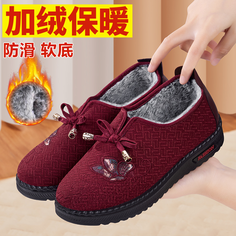 老北京布鞋女春秋加绒保暖中老年
