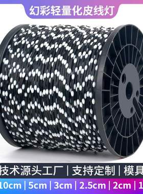 黑色皮线灯RGB点控跑马胶皮铜丝灯串跑马灯声控串串灯100米室内外
