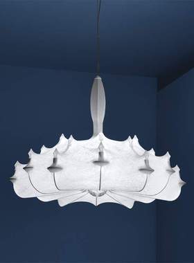 意大利FLOS白色蚕丝客厅吊灯北欧设计师现代餐厅卧室奶油风灯具