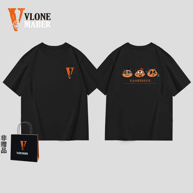 VLONE MABER官方2025年美式宽松短袖t恤女纯棉ins风高街