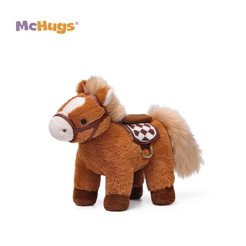 McHugs胡桃小马驹毛绒玩具玩偶马年吉祥物公仔本命年生肖摆件礼物