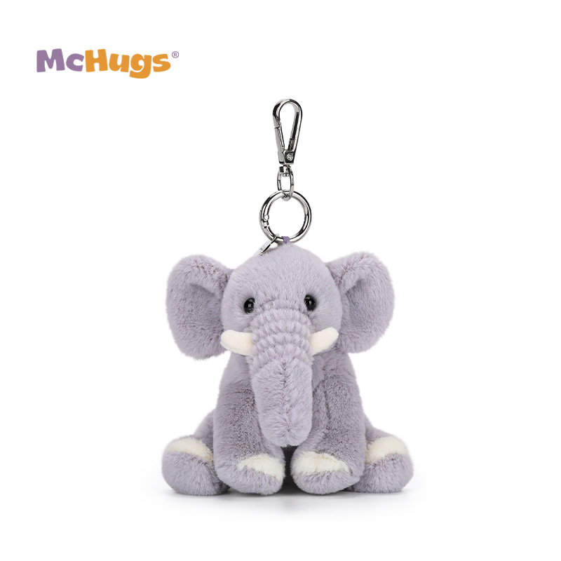 McHugs蓝紫色大象钥匙扣挂件公仔毛绒书包包挂饰娃娃玩偶生日礼物