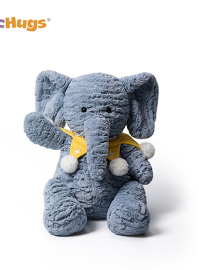 McHugs明星同款丹宁小象毛绒玩偶睡觉抱枕玩具娃娃公仔生日礼物女