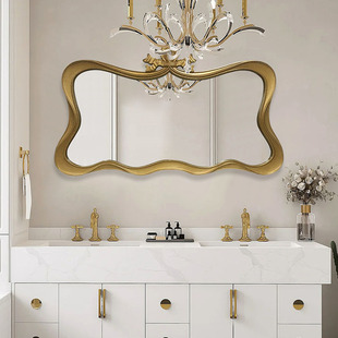 欧式 饰镜镜子带灯 创意智能镜浴室镜洗手间壁挂化妆镜卫生间轻奢装