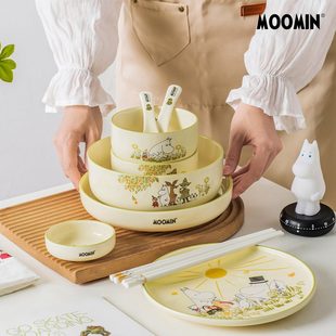 碟明中式 陶瓷碗可爱 餐具家用礼盒组合 筷创意乔迁勺子盘姆套装