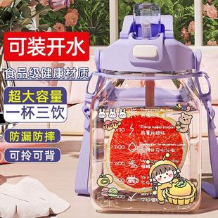 杯子耐高温大水杯大容量女生高颜值水壶夏天 双饮大肚杯2024年新款