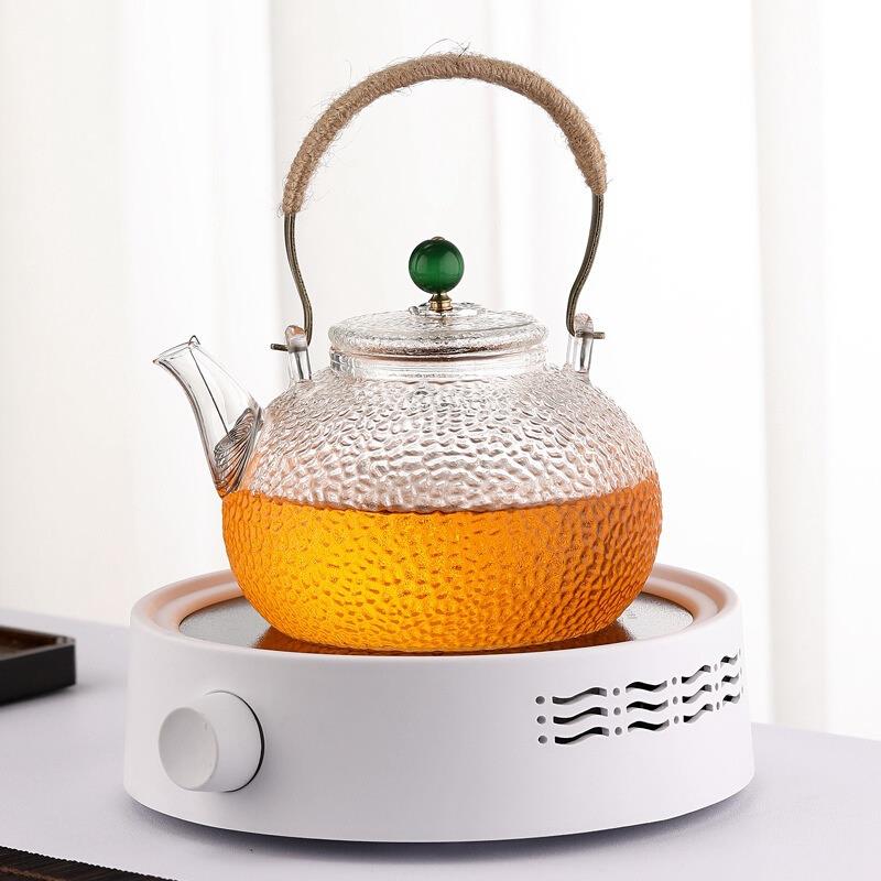 5OH3提梁玻璃烧水壶耐高温养生煮茶壶蒸煮茶器电陶炉套装家用小型