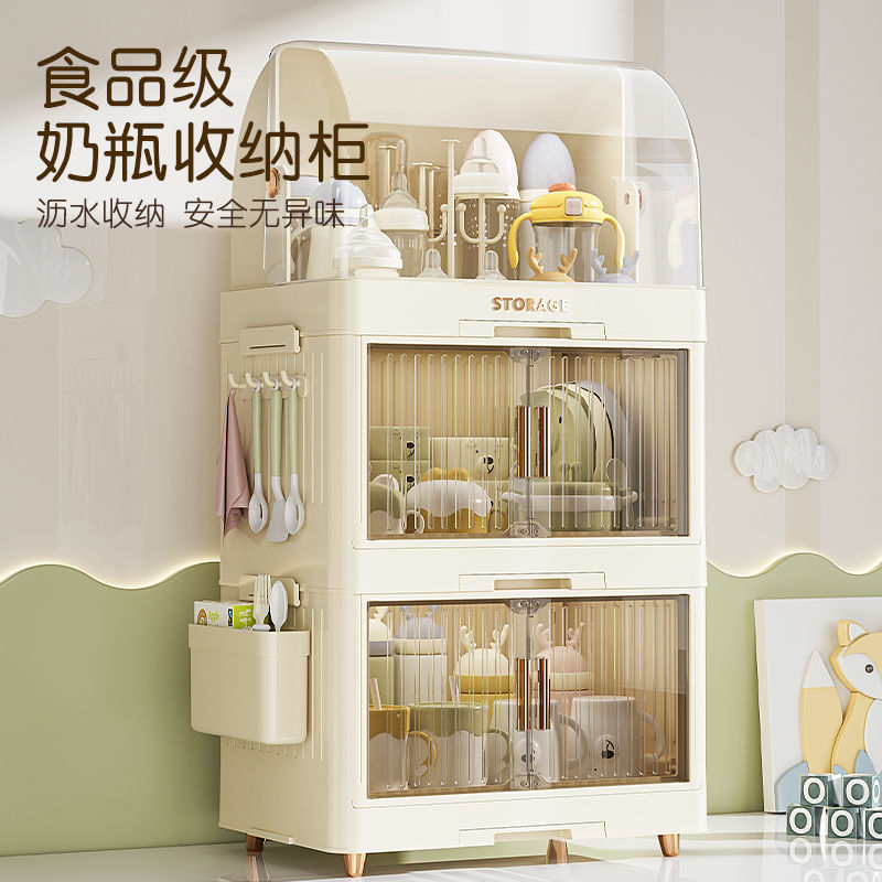 宝宝奶瓶专用防尘收纳盒餐具收纳箱碗碟盘沥水碗架婴儿辅食收纳柜