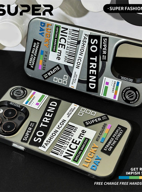 适用于苹果Ipone16ProMax标签手机壳11Pro优雅规整13Pro柔和百搭11ProMax新颖英文16Pro大气典雅13ProMax温馨