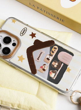 适用于苹果Ipone14ProMax小狗手机壳11Pro精致透明13时尚棕色12Pro房子黄色13Pro逸欢挂绳16ProMax温馨