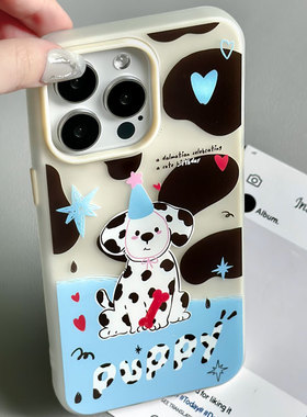 适用于苹果Ipone16Pro小狗手机壳13Pro百搭英文14ProMax星星素韵15Pro温馨白色15ProMax可爱清新16ProMax简约