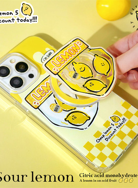 适用于苹果Ipone12柠檬手机壳13ProMax独特明快14Pro高级雅致11ProMax精致透明15Pro黄色个性12ProMax新颖