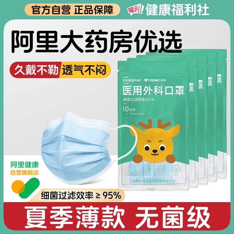 药房】医用外科口罩夏季透气无菌