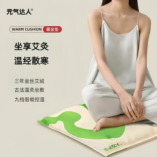 元气达人艾灸坐垫电加热艾绒热敷办公室久坐冬季养生蒲团艾灸坐垫