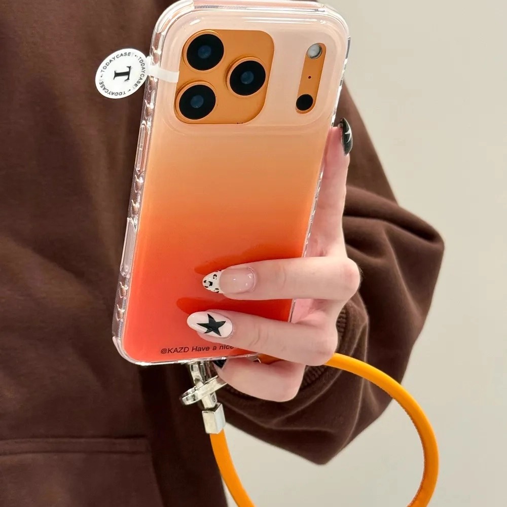 新款橙色渐变晕染适用iPhone17ProMax手机壳16苹果15防摔软男女14