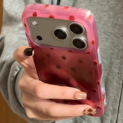 粉底褶皱满屏波点适用iPhone17ProMax手机壳16苹果15防摔软男女14