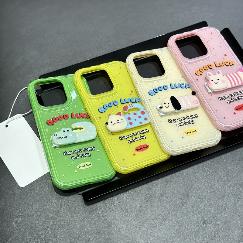 IPHONE 15 PROMAX 휴대폰 케이스에 적합한 새로운 귀여운 동물 14 APPLE 13 남성 및 여성을 위한 낙하 방지 부드러운 고무 12