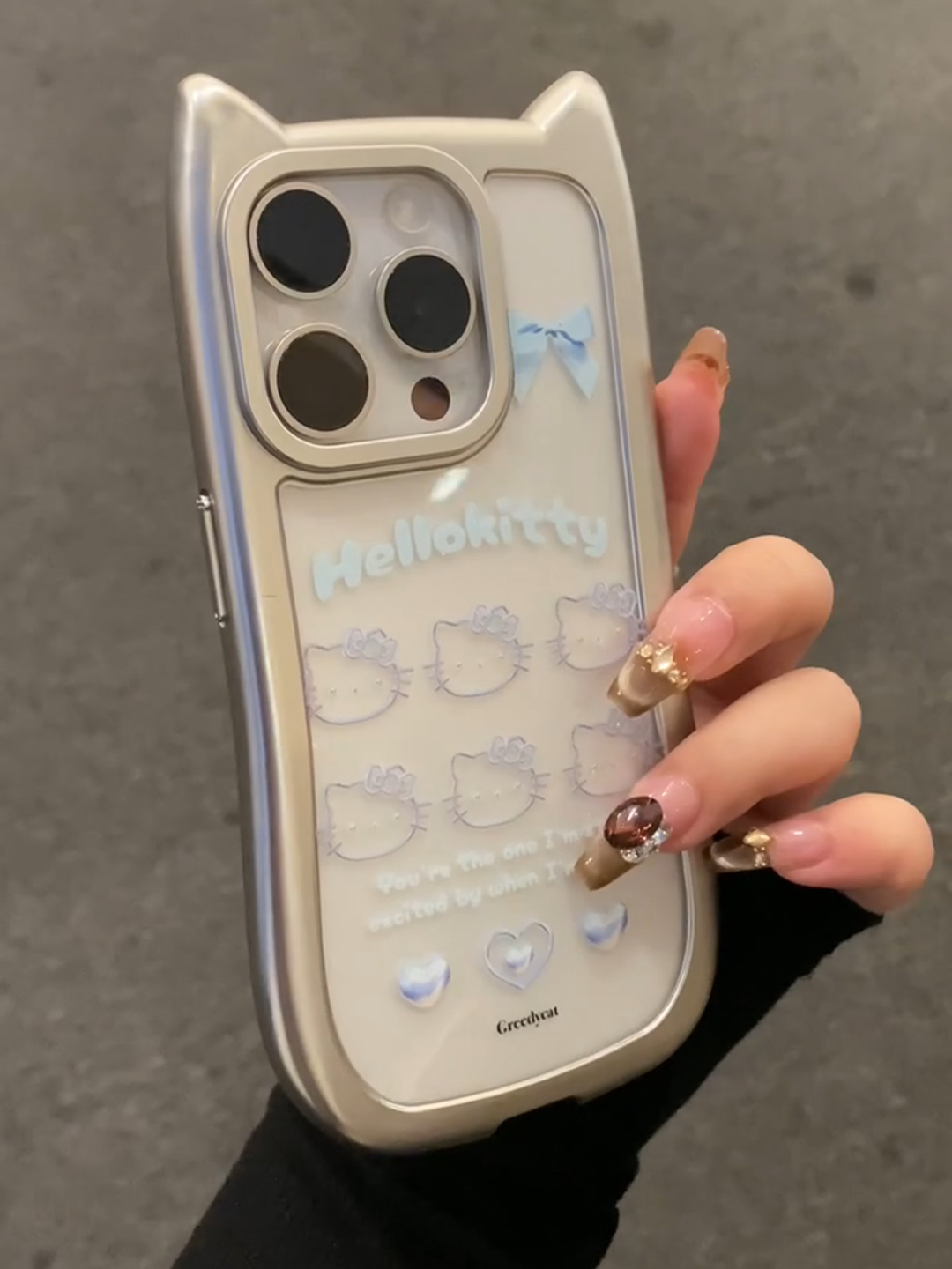 新款立体猫耳朵KT猫适用iPhone15ProMax手机壳14苹果13防摔软男女