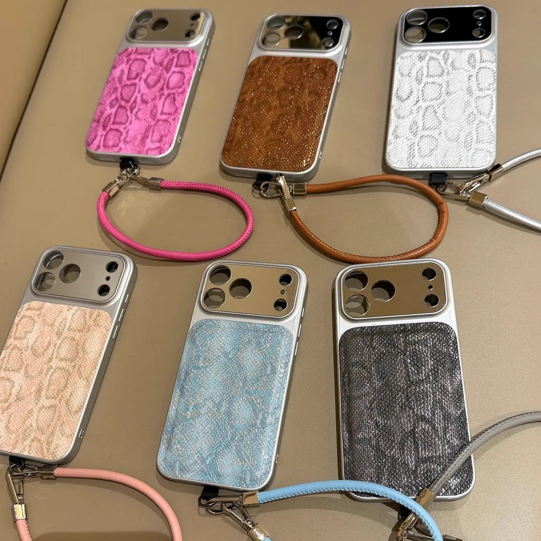 高级感个性纯色蛇皮纹适用iPhone17ProMax手机壳16苹果15防摔软14