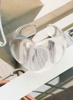 欧美ins风冷淡风爱心开口戒指