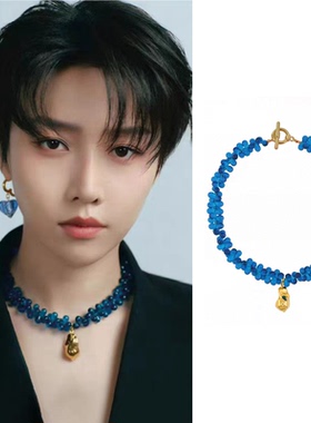 欧美风西西里烈焰红琉璃锁骨链