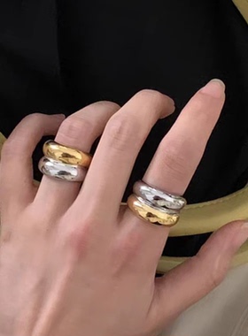 欧美时尚力量感镀金戒指