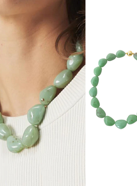 绿色时尚小众设计不规则珠子树脂