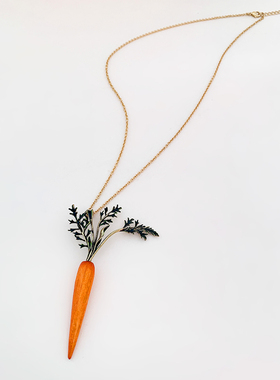 夸张水果vintage复古毛衣链珐琅