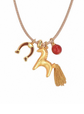 欧美复古民族风大斑马流苏项链