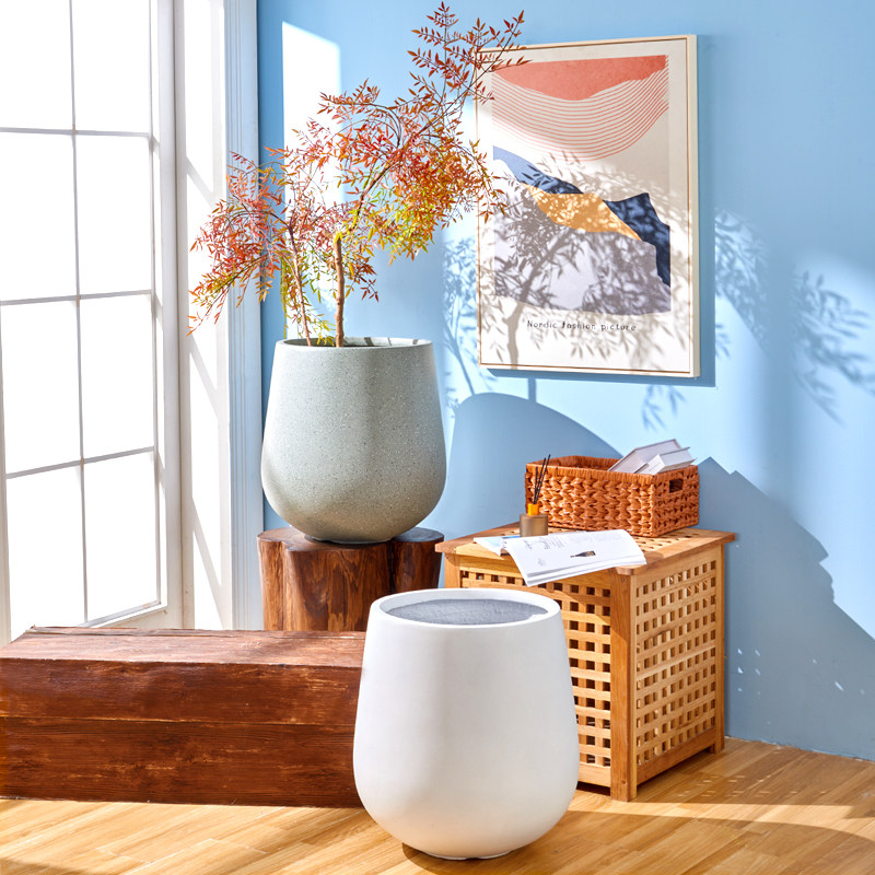 简约白色客厅圆形水泥花盆酒杯镁泥花盆特大号绿植盆栽大口径泥盆,鲜花速递/花卉仿真/绿植园艺,花盆,淘宝优惠券,粉丝福利购,淘宝优惠卷