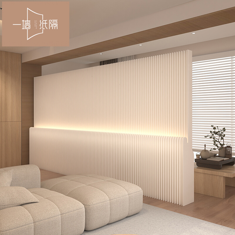 软屏风隔断办公室伸缩纸艺隔板墙展会移动背景墙客厅发光折叠假墙