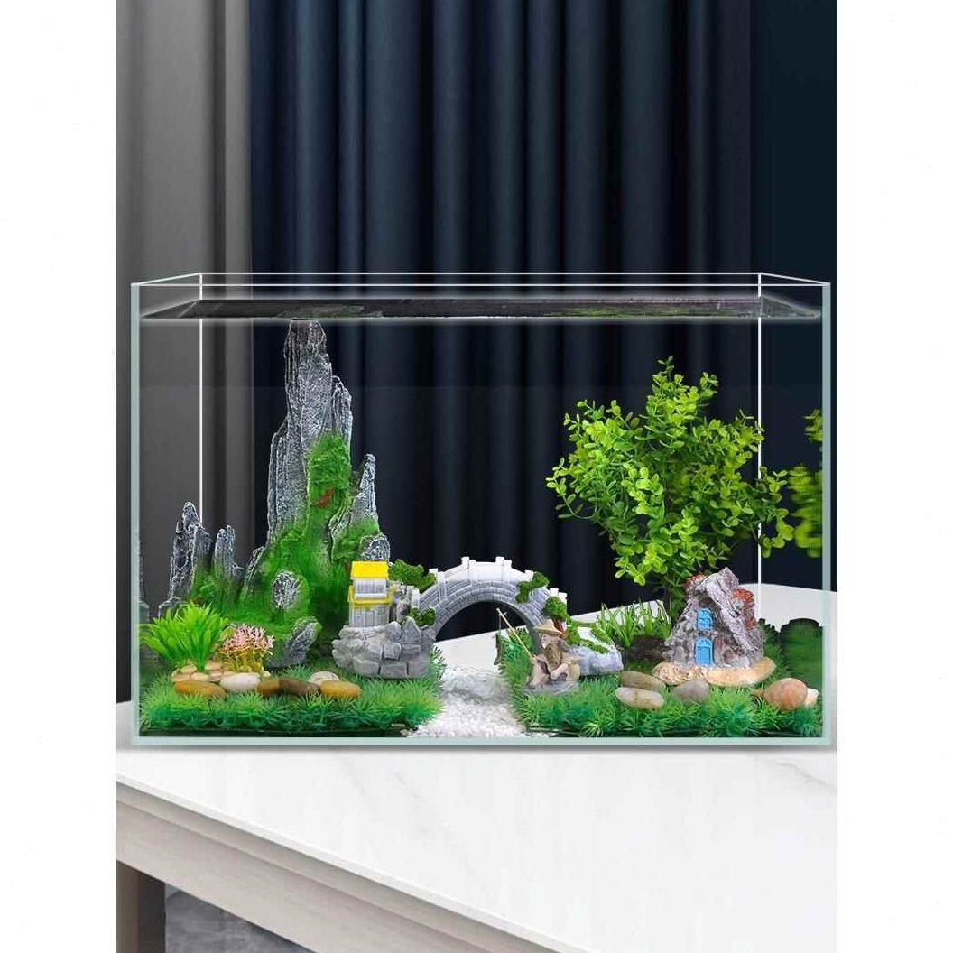 鱼缸造景装饰套餐水草小摆件假山沙子底砂水族箱布景植物套装全套